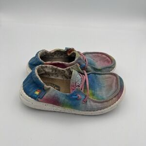 Hey Dude Wendy Youth Dreamer Shoes Kid Girl Size K12 Rainbow Magic Slip On